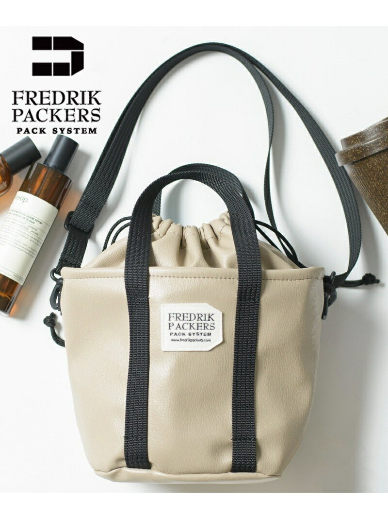 フレドリック 【SALE／10%OFF】FREDRIK PACKERS FREDRIK PACKERS/【SETUP7 別注カラー有】DRAWSTRING MINI TOTE ECO LEATHER 2WAY巾着フェイクレザートートorバッグ フレドリックパッカーズ セットアップセブン バッグ ショルダーバッグ ベージュ ブラック ホワイト【RBA_E】【送料無料】