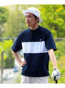 BEAMS GOLF ORANGE LABEL <MEN>【別注】LACOSTE / 鹿の子 パネル モックネックシャツ ビームス ゴルフ スポーツ・アウトドア...
