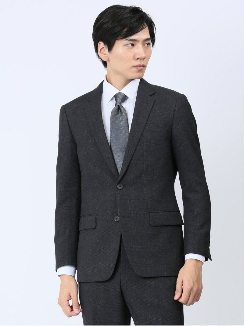 【SALE/50%OFF】TAKA-Q Woolen Tec On スリムフィット 2ボタンジャケット チェックグレー(セットアップ可能) メンズ セットアップ ジャケット ビジネス カジュアル アウター ライトアウター 通勤 仕事 タカキュー スーツ・フォーマル スーツジャケット【RBA_E】【送料無料】
