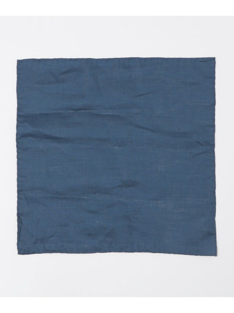 Rakuten Fashion MenのSHIPS MEN SHIPS:リネン 無地 カラー チーフ シップス ファッション雑貨 ハンカチ・ハンドタオル ブルー【送料無料】｜アングル2