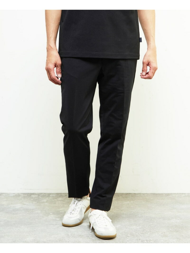 MEN'S MELROSE 【MASTER FRAME/マスターフレーム】PERFECTEX メッシュ テーパードイージーパンツ(セットアップ可) メンズメルローズ パンツ スラックス・ドレスパンツ ブラック グレー【送料無料】