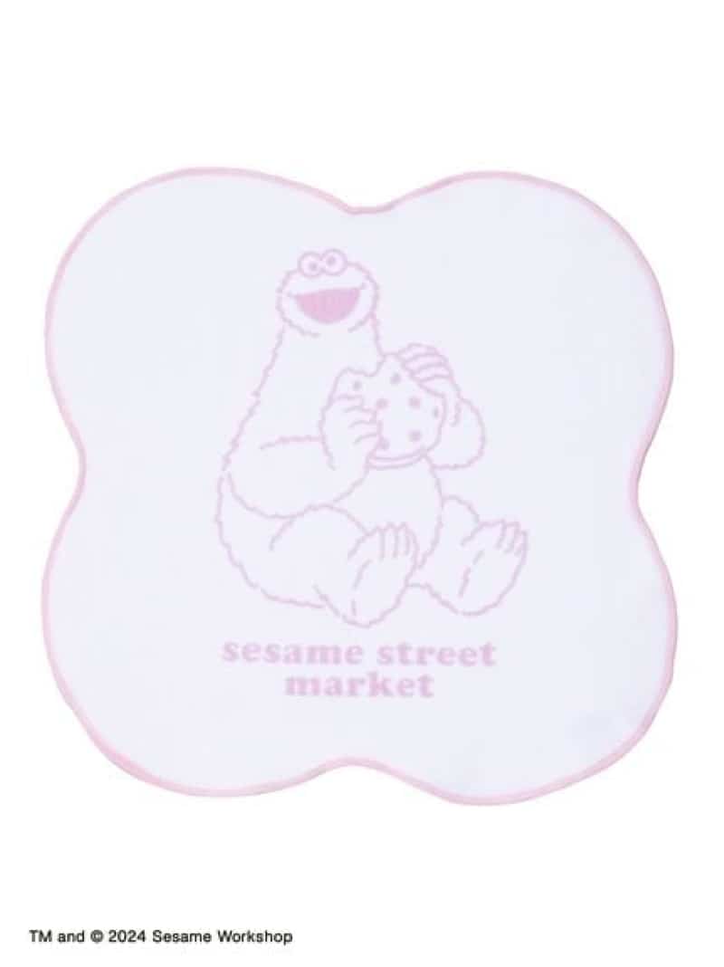 SESAME STREET MARKET 【ピンクコレクション】フラワーカットハンドタオル セサミストリートマーケット ファッション雑貨 ハンカチ・ハンドタオル ホワイト ピンク