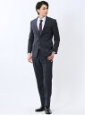 TAKA-Q ストレッチウォッシャブル レギュラーフィット 2ボタン2ピーススーツ チェック紺 【25SS】 メンズ セットアップ ジャケット ビジネス カジュ...