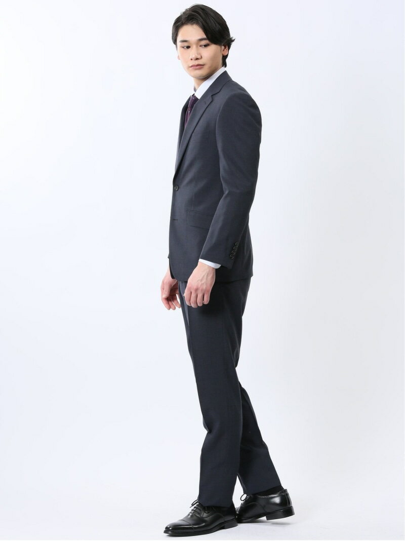 【SALE／20%OFF】TAKA-Q ストレッチウォッシャブル レギュラーフィット 2ボタン2ピーススーツ チェック紺 【25SS】 メンズ セットアップ ジャケット ビジネス カジュアル 通勤 仕事 タカキュー スーツ・フォーマル セットアップスーツ ネイビー【RBA_E】【送料無料】