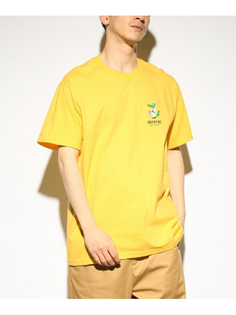【SALE／30%OFF】WISM ONLY NY GATOR THE PAINTER T-SHIRT ウィズム トップス カットソー・Tシャツ ブラック イエロー【RBA_E】【送料無料】