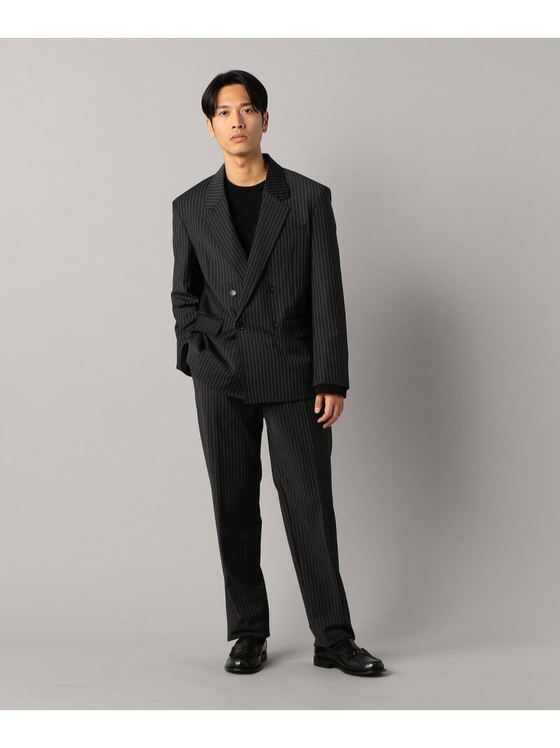 【SALE／60%OFF】COMME CA MEN 【COMME CA MEN】【ブライトリーセットアップ】マニッシュストライプ 2WAYストレッチ ワンタックテーパードパンツ コムサメン スーツ・フォーマル スーツパンツ グレー【RBA_E】【送料無料】