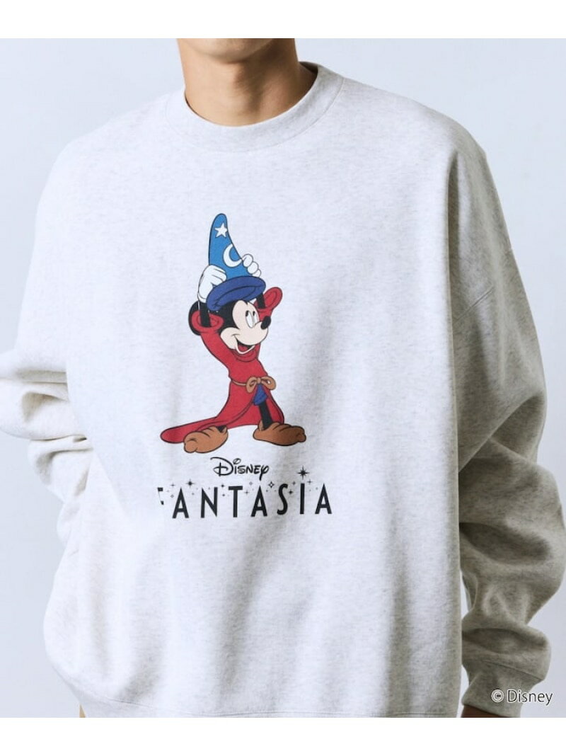 【SALE／10%OFF】FREAK'S STORE DISNEY / ディズニー / 『ファンタジア』 / ミッキーマウス / リラックスフィット プリント クルーネックスウェット 【限定展開】 フリークスストア トップス スウェット・トレーナー グレー ネイビー ピンク ブラック【RBA_E】【送料無料】のサムネイル