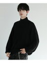THE CASUAL ビッグシルエット畦編み切替モックネックニット カジュアル トップス ニット ホワイト グレー ブラック ベージュ【送料無料】