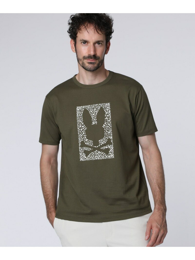 Psycho Bunny テクスチャーシルエットバニー Tシャツ サイコバニー トップス カットソー・Tシャツ ホワイト ブラック グリーン【送料無料】のサムネイル