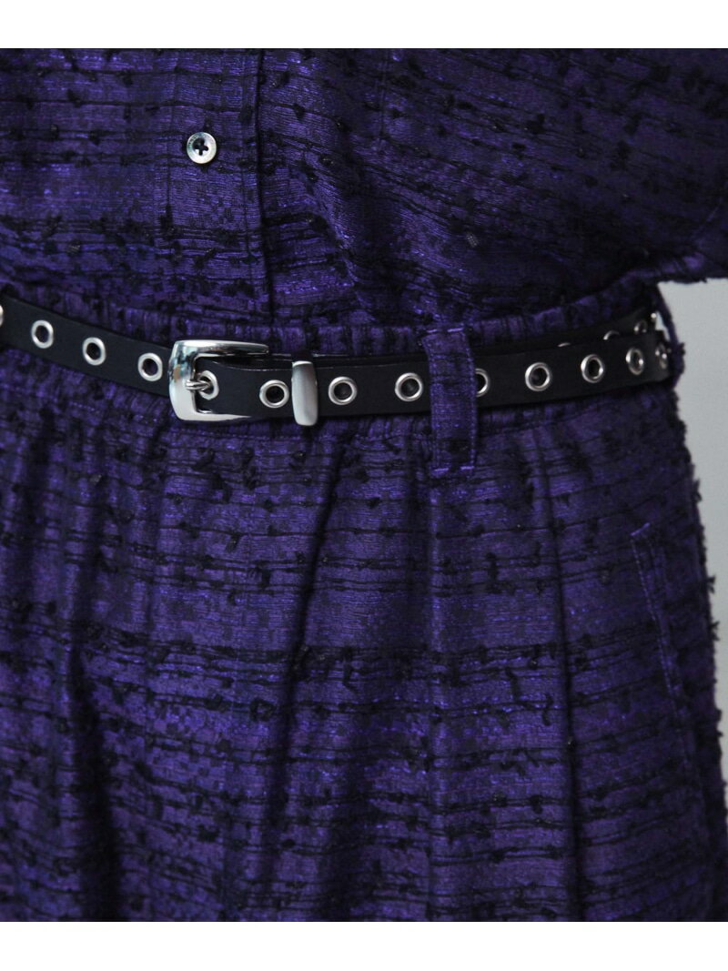 MAISON SPECIAL 20mm Width Eyelet Leather Long Belt メゾンスペシャル ファッション雑貨 ベルト ブラック【送料無料】