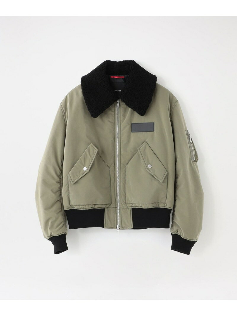 LOVELESS ボアカラーフライトブルゾン ラブレス ジャケット・アウター ブルゾン・ジャンパー ブルー グリーン【送料無料】