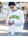 WEGO MEN'S PACKERS|別注スタジャン ウィゴー ジャケット・アウター その他のジャケット・アウター ホワイト【送料無料】