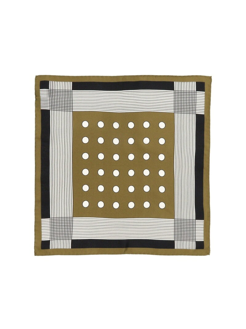 BEAMS F シルク ドット+ライン柄 ポケットチーフ ビームス メン ファッション雑貨 マフラー・ストール..