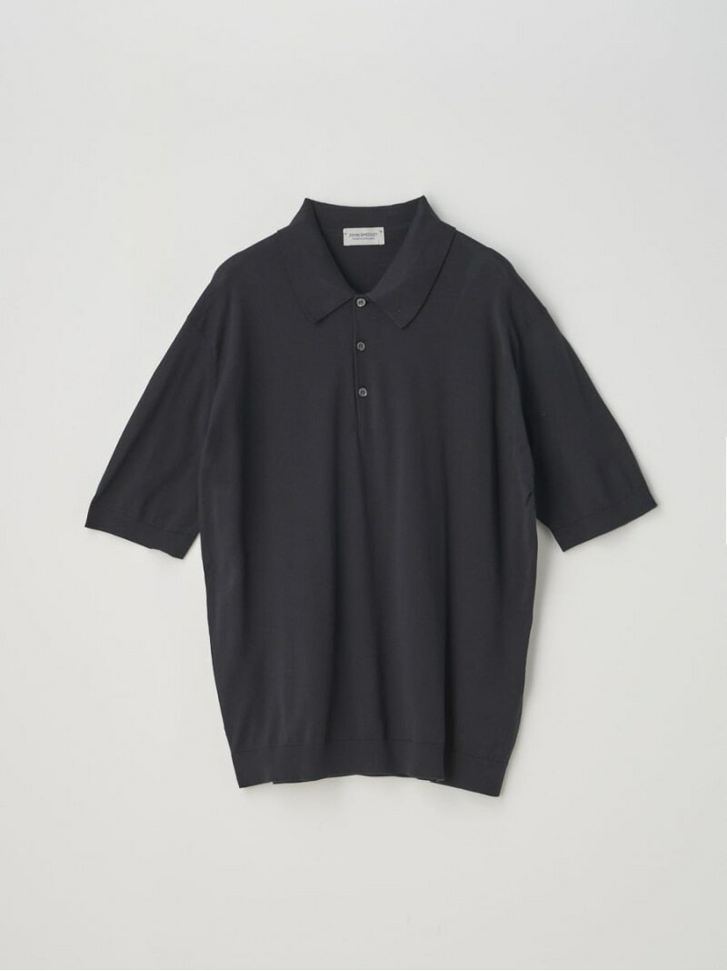 JOHN SMEDLEY 半袖コットンニットクラシックポロシャツ ｜ ISIS ｜ 30G EASY FIT ジョンスメドレー トップス ニット ブラック【送料無料】