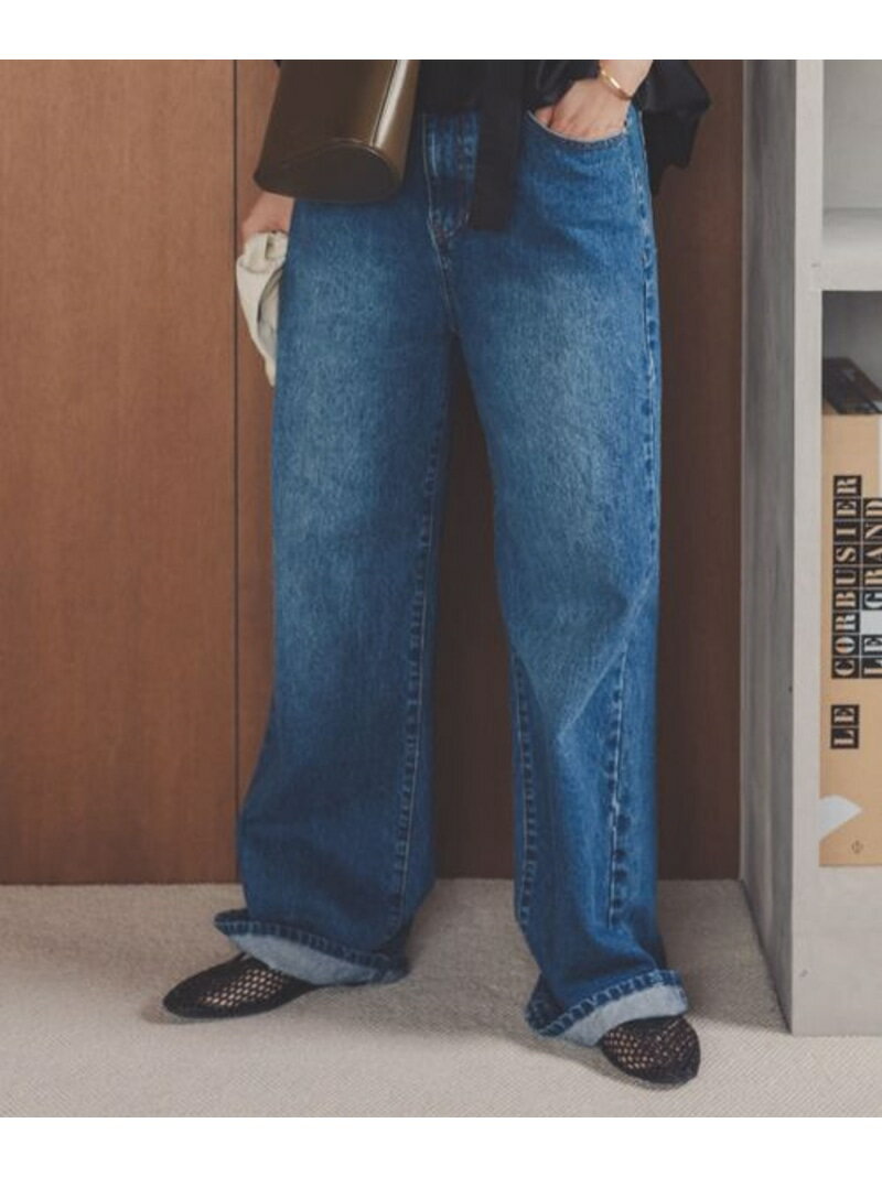 daily CLIP 【daily CLIP】セミフレアルーズデニム スタディオクリップ パンツ ジーンズ・デニムパンツ ブルー【送料無料】