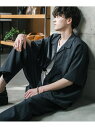 Rocky Monroe セットアップ 接触冷感オーバーサイズ開襟半袖シャツ&セミワイドイージーパンツ ロッキーモンロー スーツ・フォーマル セットアップスーツ...
