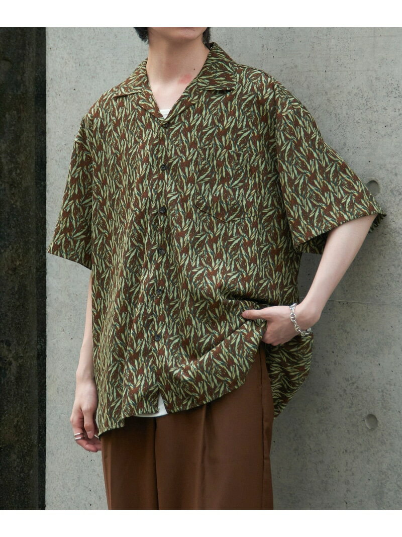 【SALE/85%OFF】SETUP7 SETUP7/オープンカラーシャツ レトロ柄 SCCH372 セットアップセブン トップス シャツ・ブラウス グリーン ...