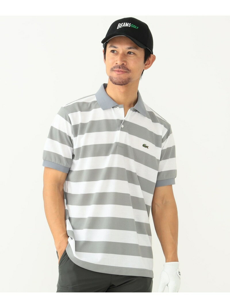 ラコステ BEAMS GOLF ORANGE LABEL ＜MEN＞Lacoste for BEAMS GOLF / 別注 ボーダー ポロシャツ ビームス ゴルフ トップス ポロシャツ ホワイト ネイビー【送料無料】