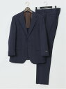 GRAND-BACK 【大きいサイズ】グランバック/GRAND-BACK ウール混 2ボタン2ピーススーツ チェック紺 セットアップ ジャケット ビジネス メンズ タカキュー スーツ・フォーマル セットアップスーツ ネイビー【送料無料】
