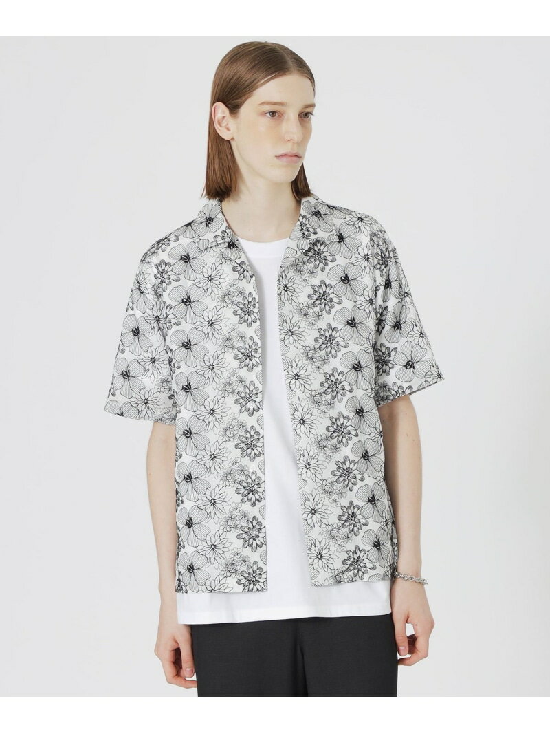 【SALE／30%OFF】LOVELESS フラワーエンブロイダリーオープンカラーショートスリーブシャツ ラブレス トップス シャツ・ブラウス ブラック ホワイト【RBA_E】【送料無料】