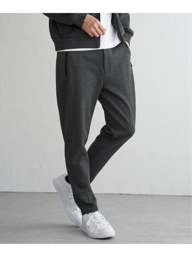 ikka 【セットアップ対応】ダブルフェイスカノコジップパンツ イッカ パンツ その他のパンツ ブラック グレー【送料無料】