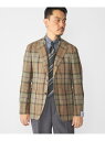 SHIPS MEN 【SHIPS別注】CARUSO: AIDA オーバー チェック ジャケット シップス ジャケット・アウター テーラードジャケット・ブレザー カーキグリーン【先行予約】*【送料無料】
