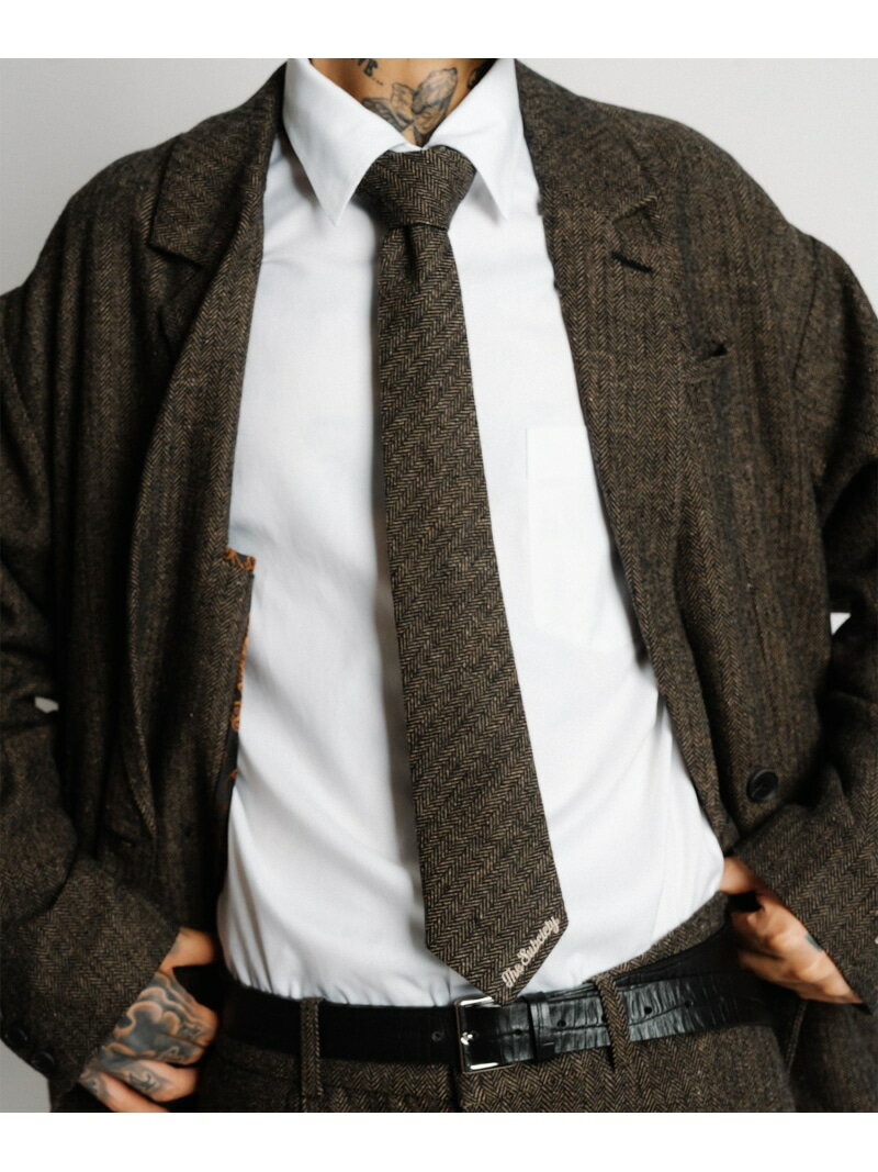 Subciety Herringbone tie サブサエティ スーツ・フォーマル ネクタイ・蝶ネクタイ ブラック グレー ブラウン【送料無料】