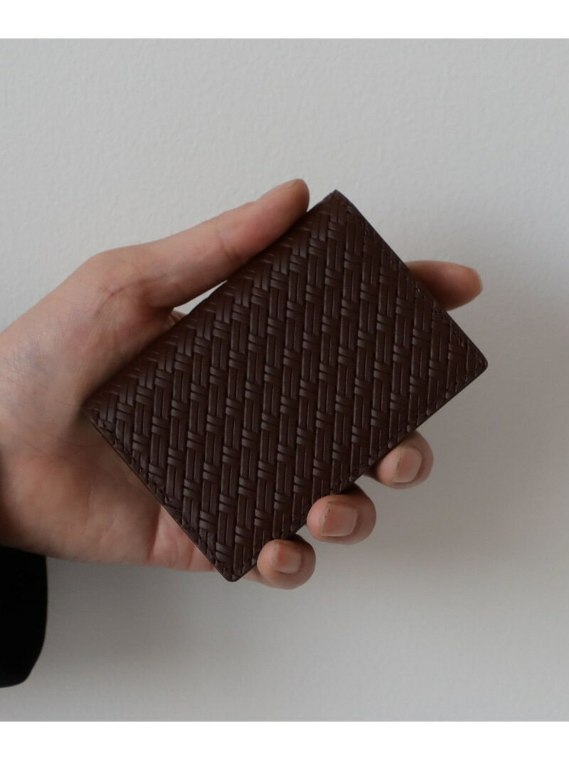 BEAMS HEART MEN メッシュ 型押し レザー 名刺入れ ビームス ハート 財布・ポーチ・ケース 財布 ブラック ブラウン【送料無料】