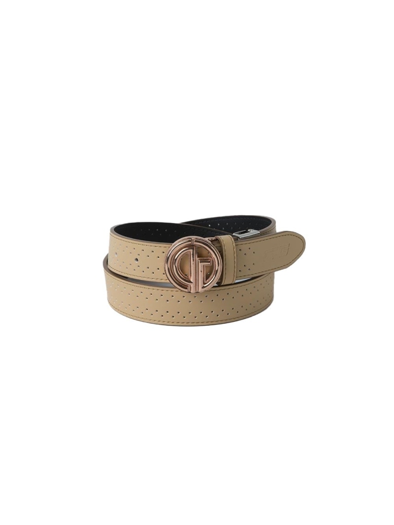 CPG GOLF Round logo buckle belt(饦ɥХå٥) ԡ եå󻨲 ٥ ١ ֥å ֥롼 ۥ磻ȡ̵