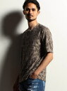 NICOLE CLUB FOR MEN 【RIELABO】ブロークンシアージャカード ヘンリーネックカットソー ニコル トップス カットソー・Tシャツ ブラック グレー【送料無料】