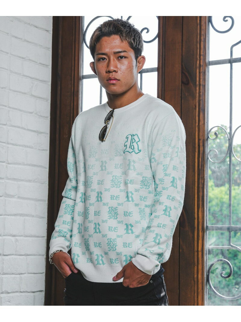 Retro Engine RTEG Gradation O.E knit アダムスジャグラー トップス ニット ホワイト ブラック【送料..