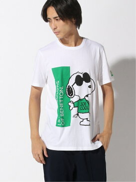 【SALE／30%OFF】BENETTON (UNITED COLORS OF BENETTON) (M)【スヌーピーコラボ】半袖Tシャツ・カットソーJCC ベネトン(ユナイテッド カラーズ オブ ベネトン) カットソー Tシャツ ホワイト レッド【RBA_E】【送料無料】