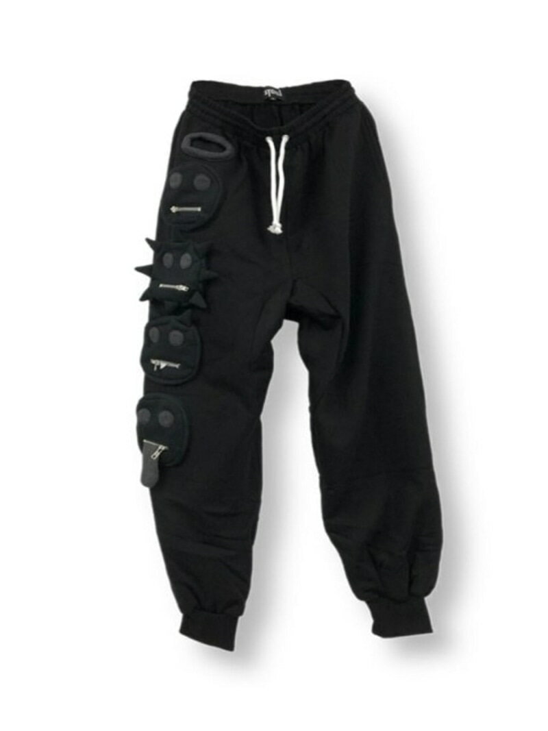 【SALE／20%OFF】SYCKLI 【SYCKLI】facepocket pants ネバーマインドザエックスユー／チカシツプラス パンツ ジャージ・スウェットパンツ ブラック ホワイト【RBA_E】【送料無料】