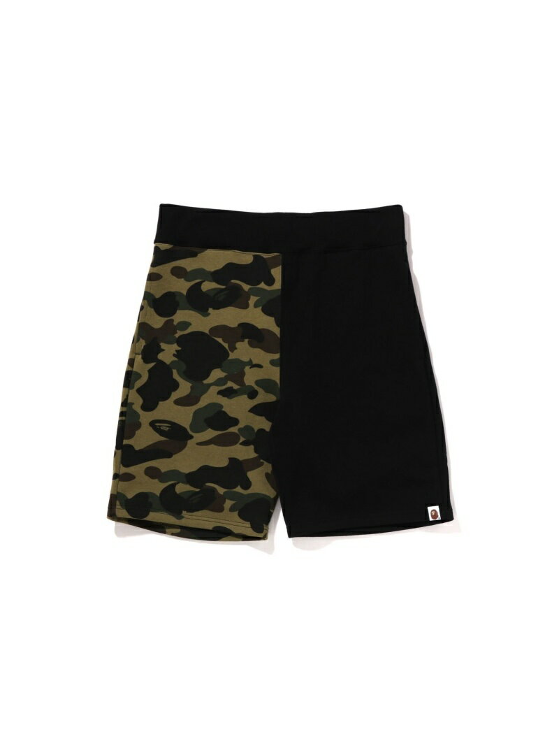 ア・ベイシング・エイプ A BATHING APE 1ST CAMO BACK SHARK SWEAT SHORTS M ア ベイシング エイプ パンツ ジャージ・スウェットパンツ グリーン イエロー【送料無料】