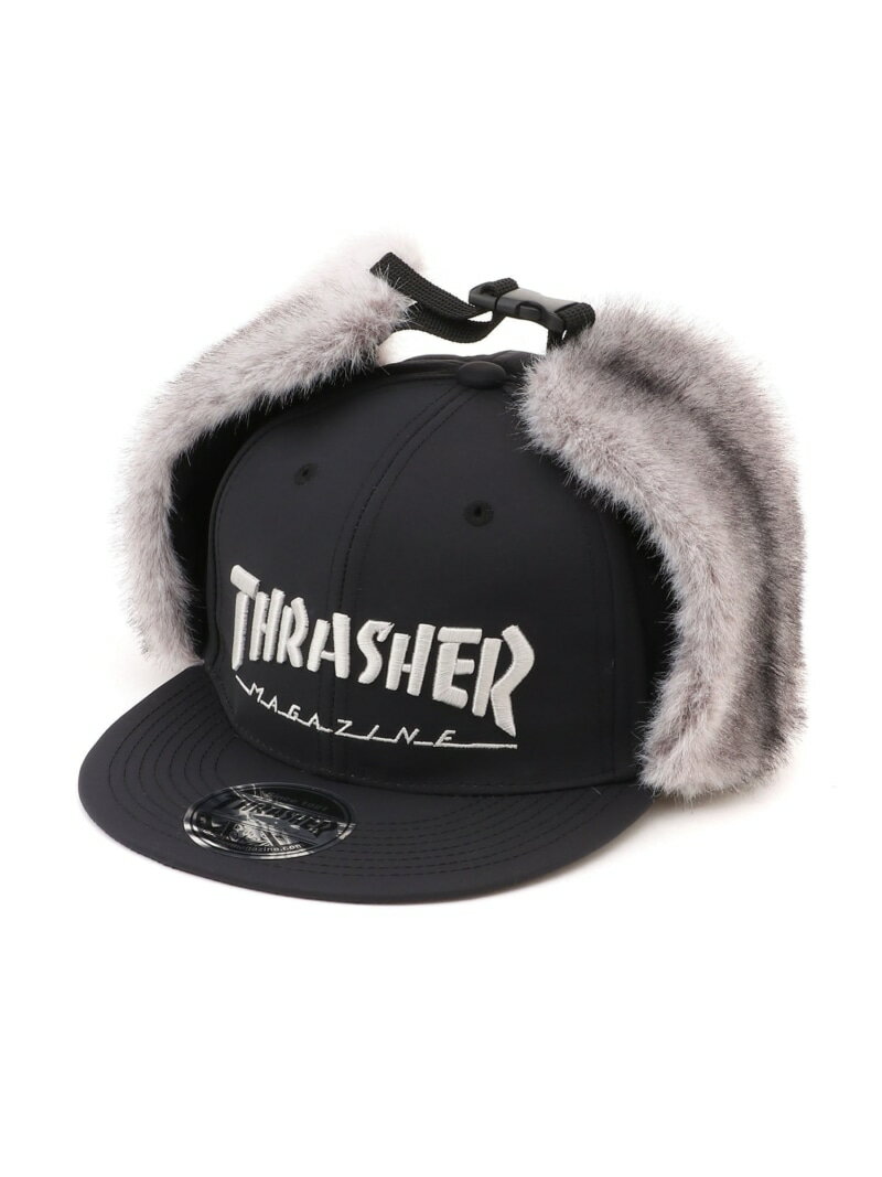 THRASHER THRASHER/(U)MAG LOGO 平ツバ フライトキャップ スラッシャー　バイ　リフルページ 帽子 キャップ ブラック カーキグリーン【送料無料】