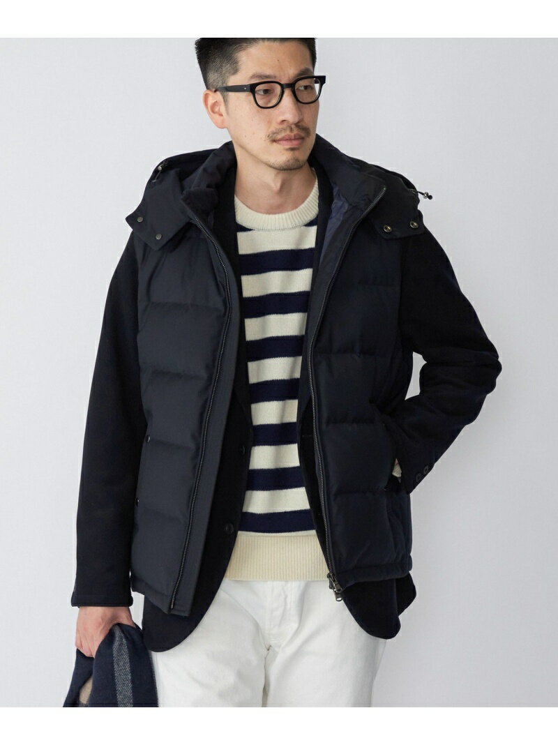 SHIPS SHIPS: GOOSE DOWN ウール ダウンベスト 22FW シップス コート/ジャケット ベスト グレー ブラック ネイビー【先行予約】*【送料無料】