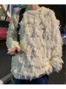 【SALE/84%OFF】NOWLE NOWLE/(M)【NOWLE】カシミヤタッチ フリンジ クルーネック ニット チェルカ トップス ニット ホワイト ブラ...