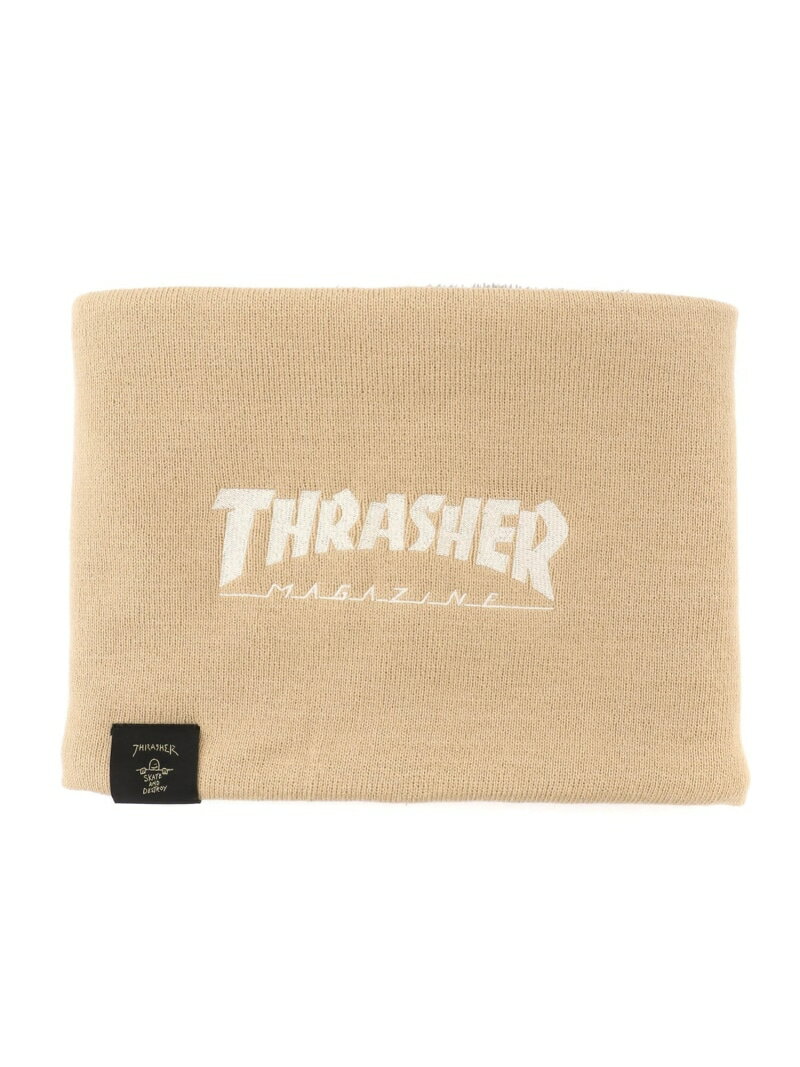 THRASHER THRASHER/(U)KNIT/BOA リバーシブル ネックウォーマー スラッシャー　バイ　リフルページ ファッション雑貨 マフラー・ストール・ネックウォーマー ブラック ベージュ