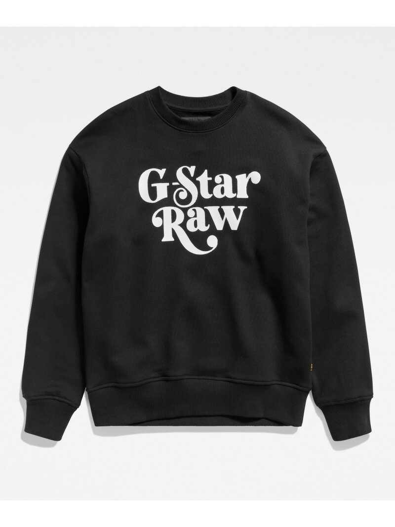G-Star RAW 【公式ショップ】UNISEX FOXY BOXY SWEAT/オーバーサイズグラフィックロゴスウェット ジースターロゥ トップス スウェット トレーナー ブラック【送料無料】