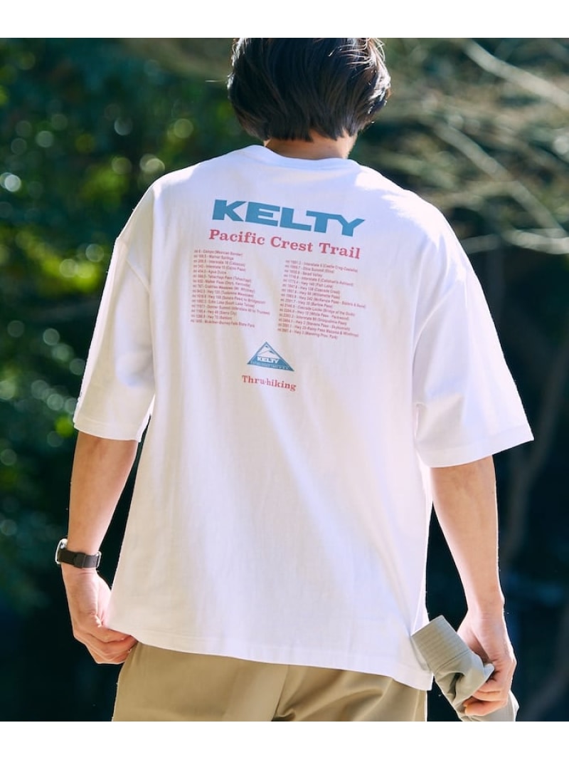 KELTY KELTY×FREAK'S STORE ケルティ 別注 ビッグシルエット ツアーロゴ バックプリント クルーネックTシャツ 【限定展開】 フリークスストア トップス カットソー・Tシャツ ホワイト グレー ベージュ グリーン ネイビー【先行予約】*【送料無料】