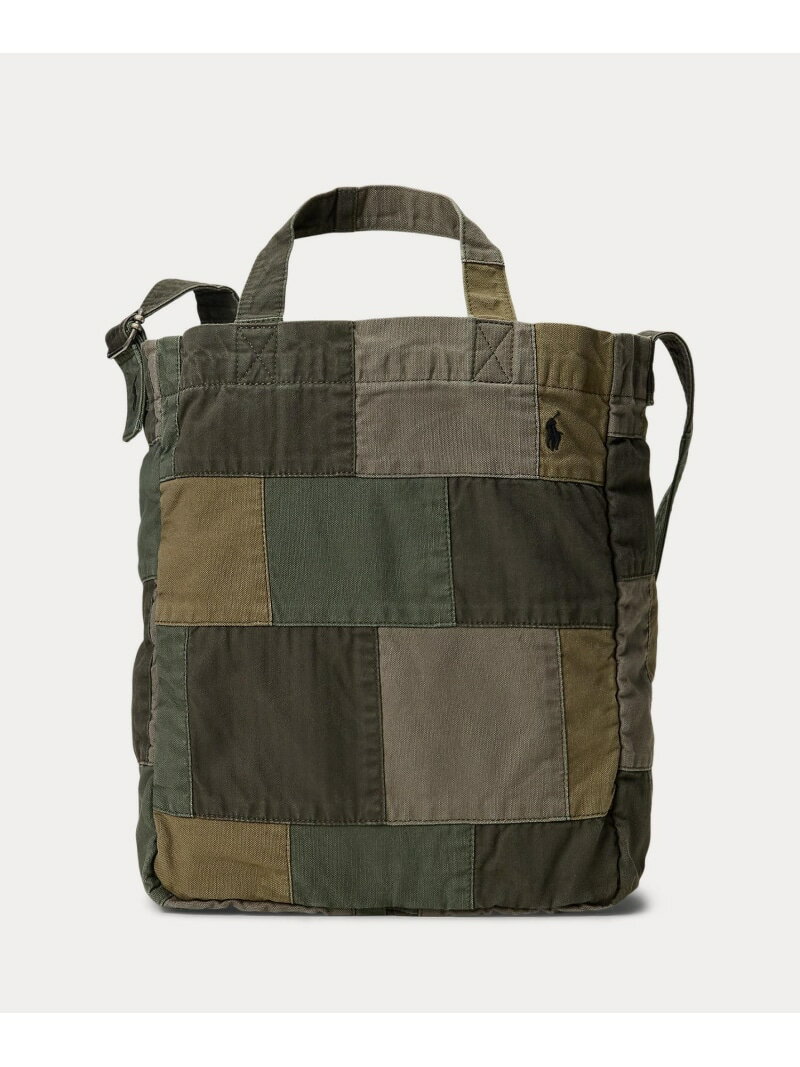 POLO RALPH LAUREN パッチワーク キャンバス ショッパー トート ラルフローレン バッグ トートバッグ グリーン【送料無料】