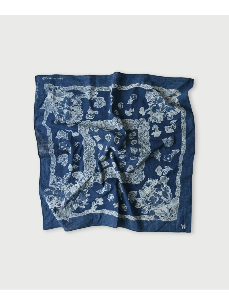 45R インドカディの花束ビッグバンダナ(藍) フォーティファイブアール ファッション雑貨 スカーフ・バ..