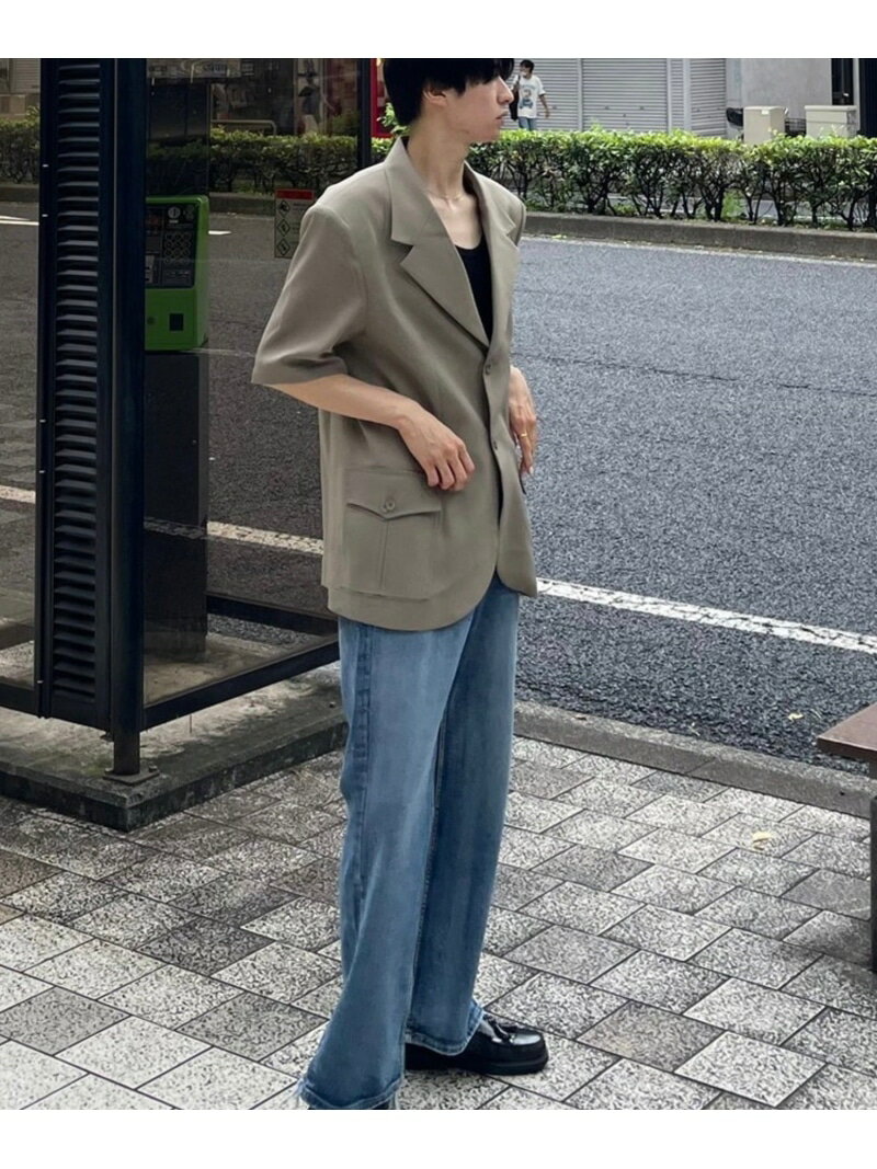 Chikashitsu + 【Chikashitsu +】flare damage denim pants ネバーマインドザエックスユー／チカシツプラス パンツ ジーンズ・デニムパンツ ブルー ブラック【送料無料】