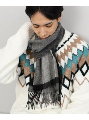 BEAMS HEART BEAMS HEART / ウール パネルチェック マフラー ビームス ハート ファッション雑貨 マフラー・ストール・ネックウォーマー グレー【先行予約】*【送料無料】