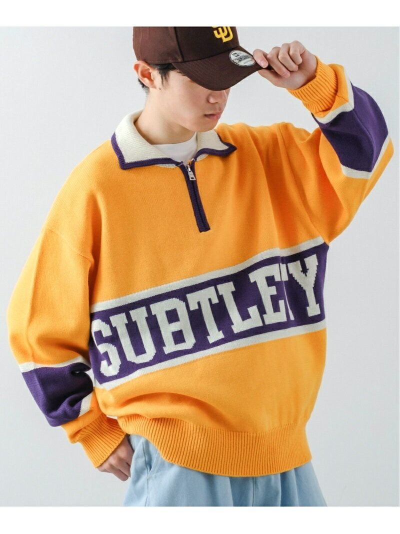 【SALE／23%OFF】SIDEWAY STANCE 【SIDEWAYSTANCE】ハーフジップニットポロシャツ インプローブス トップス ニット オレンジ グリーン ブラック【RBA_E】【送料無料】