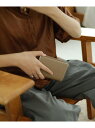 KATHARINE HAMNETT LONDON KATHARINE HAMNETT LONDON/(U)STITCHED L ZIP MIDDLE WALLET リバースプロジェクトストア 財布・ポーチ・ケース 財布 ベージュ ブラック【送料無料】