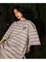 【SALE/10%OFF】DEVICE select ビッグシルエット ボーダー 半袖 Tシャツ オーバーサイズ メンズ レディース デバイス トップス カットソー・Tシャツ ブラック パープル【RBA_E】