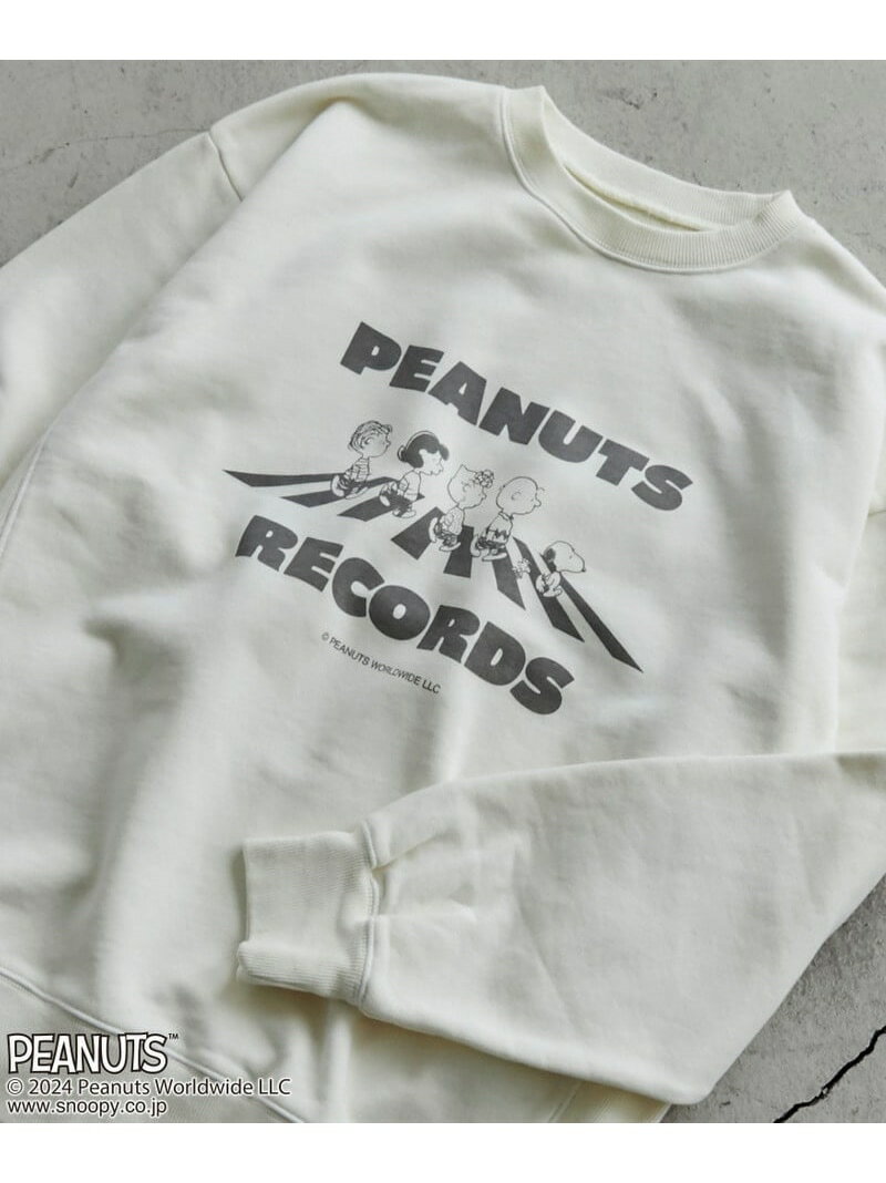 【SALE／55%OFF】coen PEANUTS(ピーナッツ)*coen ピグメント裏毛スウェット コーエン トップス スウェット・トレーナー ホワイト グレー オレンジ グリーン ブルー パープル【RBA_E】