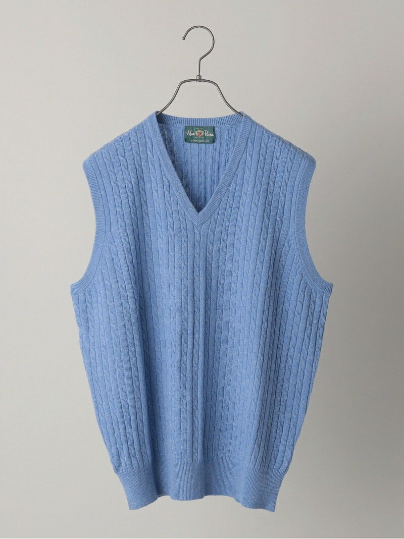 【SALE/40%OFF】SHIPS MEN ALAN PAINE: 12ゲージ ジーロンラム ケーブル編み Vネック ニットベスト シップス トップス ベスト・ジレ ブルー ネイビー ブラウン グレー【RBA_E】【送料無料】
