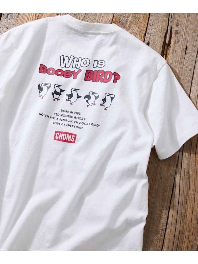 CHUMS CHUMS×FREAK'S STORE/チャムス 別注 バックプリント クルーネックTシャツ / WHO IS BOOBY BIRD 【限定展開】 フリークスストア トップス カットソー・Tシャツ ホワイト ブラック ベージュ ブルー【送料無料】